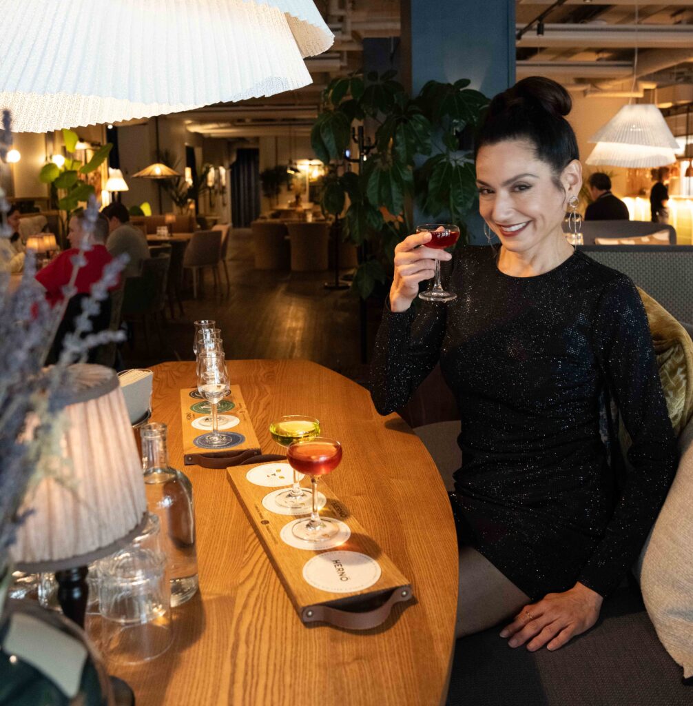 Model Lili Alba at Hernö Ginbar in Gothenburg, July 2026